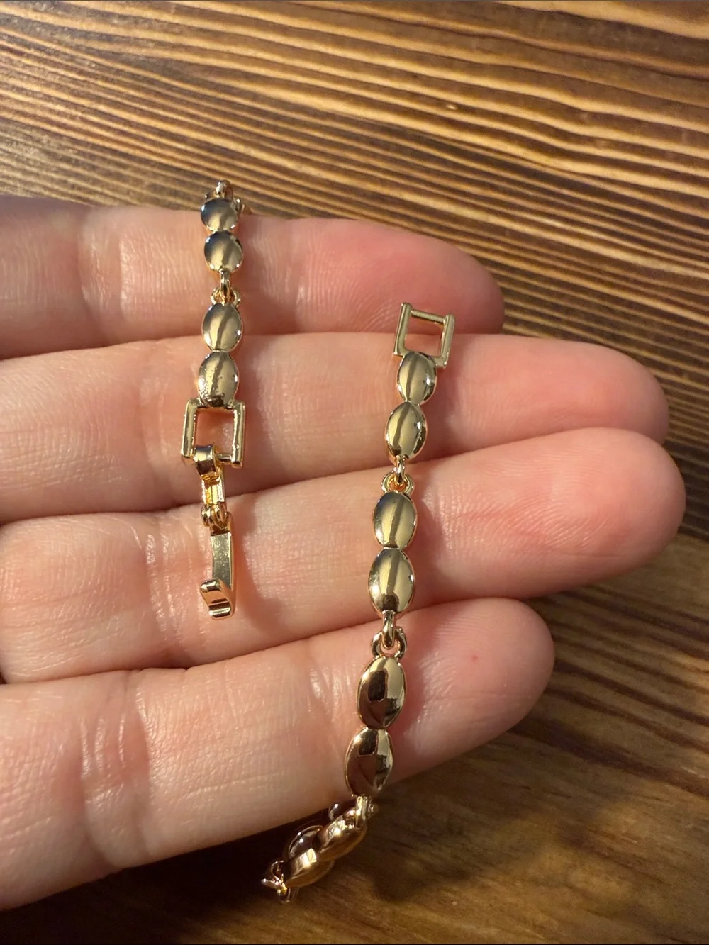 Gold Plated Heart Link Zirconia Bracelet - Women's Jewelry